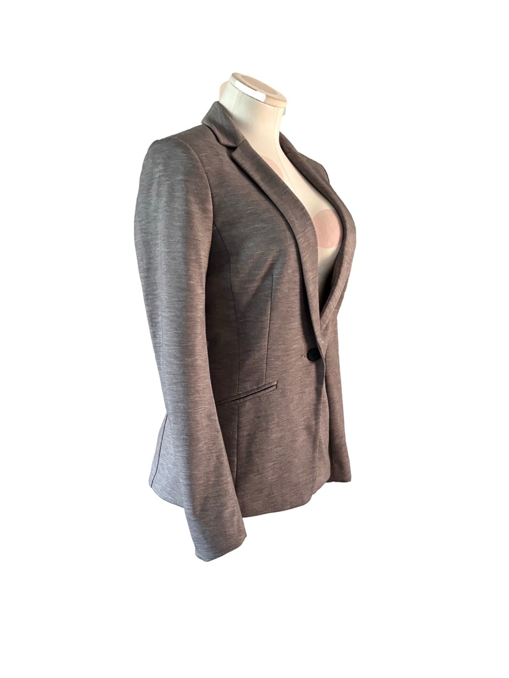 H&M Gray Mélange Tailored Blazer Jacket 6 - Picture 3 of 11